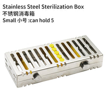 Load image into Gallery viewer, HRRSDental 304 stainless steel Sterilization Box Dental Cassette File Burs Disinfection Tray Dental Sterilization Rack Autoclavable

