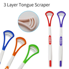 Загрузить изображение в средство просмотра галереи, HRRSDental Three Layer Tongue Scraping Brush Oral Care Tongue Cleaner/Tongue Scraper

