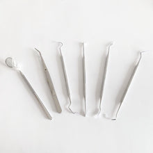 Load image into Gallery viewer, HRRSDental Oral Mirror+Explorer Hook+Tweezers+Sickle scaler+Hole scaler+stain remover 3Pcs/6Pcs
