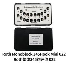 Load image into Gallery viewer, HRRSDental Orthodontic Bracket Roth Standard/Mini Monoblock 3/345Hooks Metal 0.22 10Boxes
