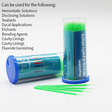 Cargar imagen en el visor de la galería, HRRSDental Dental Disposable Micro Applicator Tips Brush Medical Grade Extra Fine Green 100Pcs
