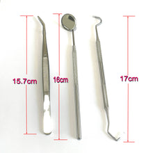 Load image into Gallery viewer, HRRSDental Oral Mirror+Explorer Hook+Tweezers+Sickle scaler+Hole scaler+stain remover 3Pcs/6Pcs
