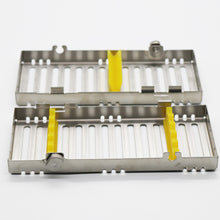Load image into Gallery viewer, HRRSDental 304 stainless steel Sterilization Box Dental Cassette File Burs Disinfection Tray Dental Sterilization Rack Autoclavable
