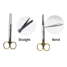 Ŝargi bildon en Galerio-spektilon, HRRSDental 1Pcs 13cm/15cm Dental Stainless Steel Dressing Scissor Sharp Blunt Straight/Bend Head Surgical
