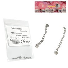Load image into Gallery viewer, HRRSDental 2Pcs/Pack Gold Coated/Silver Mesh Base Lingual Button Traction Chain HRRSDental
