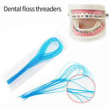 Load image into Gallery viewer, HRRSDental 35Pcs/Set Dental Floss Threaders Needle Tooth Brackets Wire Holders Between Orthodontic Bridges Traction Braces Blue Color HRRSDental
