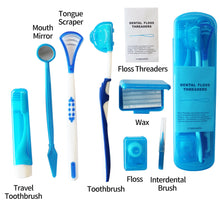 Cargar imagen en el visor de la galería, HRRSDental 8Pcs Orthodontic Oral Care Cleaning Braces Dental Teeth Kits Toothbrush Foldable Dental Mirror Interdental Brush Cleaning Set HRRSDental
