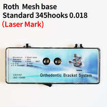 Cargar imagen en el visor de la galería, HRRSDental Roth Laser Mark Mesh Base Ortho 345 Hooks Mini/Standard Metal 0.018 0.022Bracket 10 Boxes
