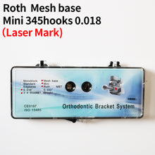 Cargar imagen en el visor de la galería, HRRSDental Roth Laser Mark Mesh Base Ortho 345 Hooks Mini/Standard Metal 0.018 0.022Bracket 10 Boxes
