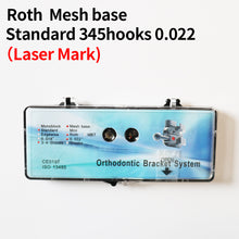 Load image into Gallery viewer, HRRSDental Roth Laser Mark Mesh Base Ortho 345 Hooks Mini/Standard Metal 0.018 0.022Bracket 10 Boxes

