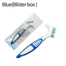 Load image into Gallery viewer, HRRSDental Multi-Layered Bristles Denture Cleaning False Teeth Brush Oral Care Non-slip Ergonomic Rubber Handle Dual Heads Antibacterial
