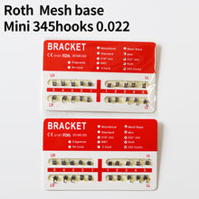 Load image into Gallery viewer, HRRSDental Orthodontic Braces Bracket Roth Mesh Base 345hooks Standard Mini Red Pad 10Packs

