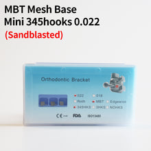 Load image into Gallery viewer, HRRSDental MBT SandBlasted Mesh Base Ortho 345- Hooks Metal 0.022 Bracket 10 Boxes
