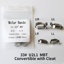 Load image into Gallery viewer, HRRSDental Molar Bands MBT 1st U2L1 With Cleats Convertible 0.22 (4pcs/Pack) 1Pack
