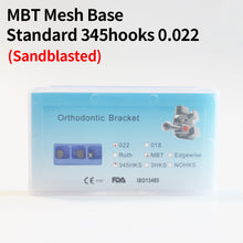 Cargar imagen en el visor de la galería, HRRSDental MBT SandBlasted Mesh Base Ortho 345- Hooks Metal 0.022 Bracket 10 Boxes
