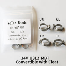 Cargar imagen en el visor de la galería, HRRSDental Molar Bands MBT 1st U3L2 With Cleats Convertible 0.22 (4pcs/Pack) 1Pack
