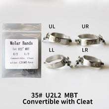 Cargar imagen en el visor de la galería, HRRSDental MBT Upper double Lower double Convertible Buccal Tube Molar Band With Cleat (33-41) 1Pack 4pcs/pack
