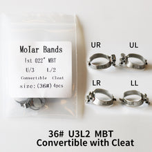 Загрузить изображение в средство просмотра галереи, HRRSDental Molar Bands MBT 1st U3L2 With Cleats Convertible 0.22 (4pcs/Pack) 1Pack
