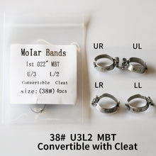 Загрузить изображение в средство просмотра галереи, HRRSDental Molar Bands MBT 1st U3L2 With Cleats Convertible 0.22 (4pcs/Pack) 1Pack
