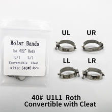 Загрузить изображение в средство просмотра галереи, HRRSDental U1L1 Roth 0.22 Convertible Buccal Tube Molar Band With Cleat (33-41) 1Pack(4pcs/Pack)
