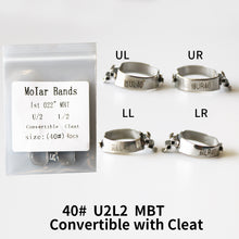 Cargar imagen en el visor de la galería, HRRSDental MBT Upper double Lower double Convertible Buccal Tube Molar Band With Cleat (33-41) 1Pack 4pcs/pack
