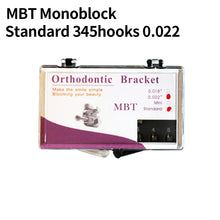 Cargar imagen en el visor de la galería, HRRSDental Ortho MBT 345 Hooks 0.022 Dental Metal Bracket with Plastic Box 10Boxes
