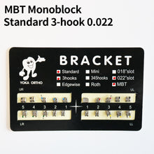 Cargar imagen en el visor de la galería, HRRSDental MBT Monoblock 3/345hooks Metal 0.022 Bracket Black Pad 10Packs
