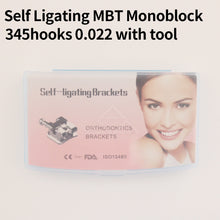 Cargar imagen en el visor de la galería, HRRSDental Monoblock Self Locking Dental Roth/MBT 345Hooks Metal Bracket With Tool 1Pack 20pcs
