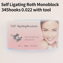Cargar imagen en el visor de la galería, HRRSDental Monoblock Self Locking Dental Roth/MBT 345Hooks Metal Bracket With Tool 1Pack 20pcs
