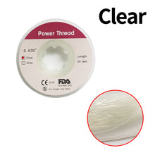 Load image into Gallery viewer, HRRSDental  Clear Gray Elastic Power Thread 25Feet 0.030&quot;  1Roll
