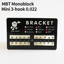 Cargar imagen en el visor de la galería, HRRSDental MBT Monoblock 3/345hooks Metal 0.022 Bracket Black Pad 10Packs
