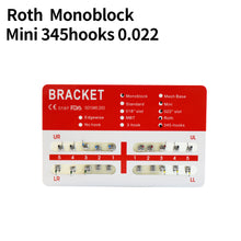 Cargar imagen en el visor de la galería, HRRSDental Orthodontic Braces Bracket Roth Monoblock 345hooks Red Pad 10Packs
