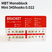 Load image into Gallery viewer, HRRSDental Ortho MBT Monoblock 345hooks 0.022 Metal Bracket Red Pad 10Packs
